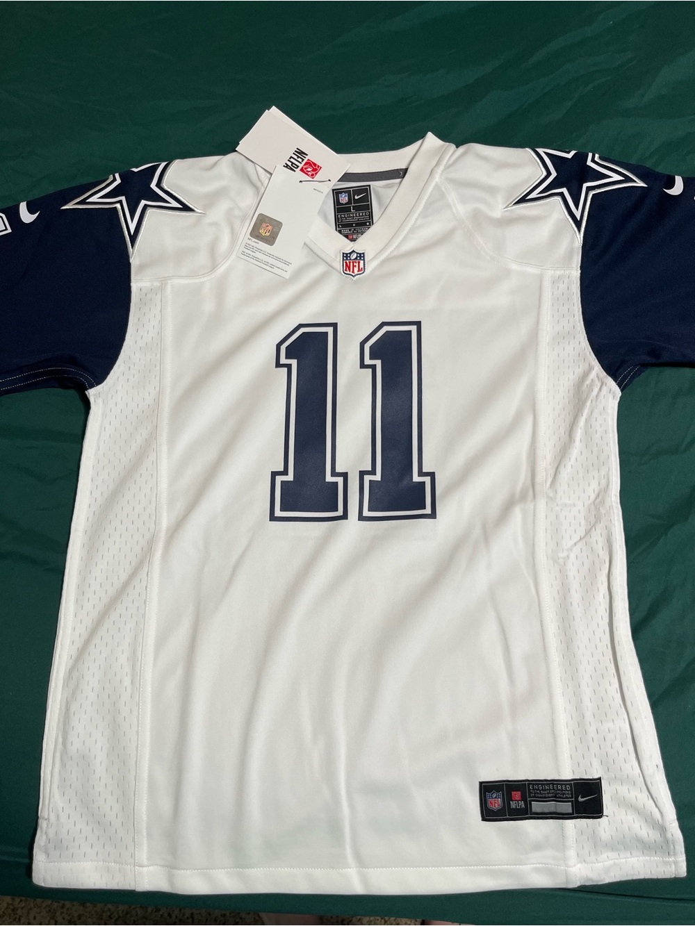 Nike White and Navy #11 Women’s Football Jersey